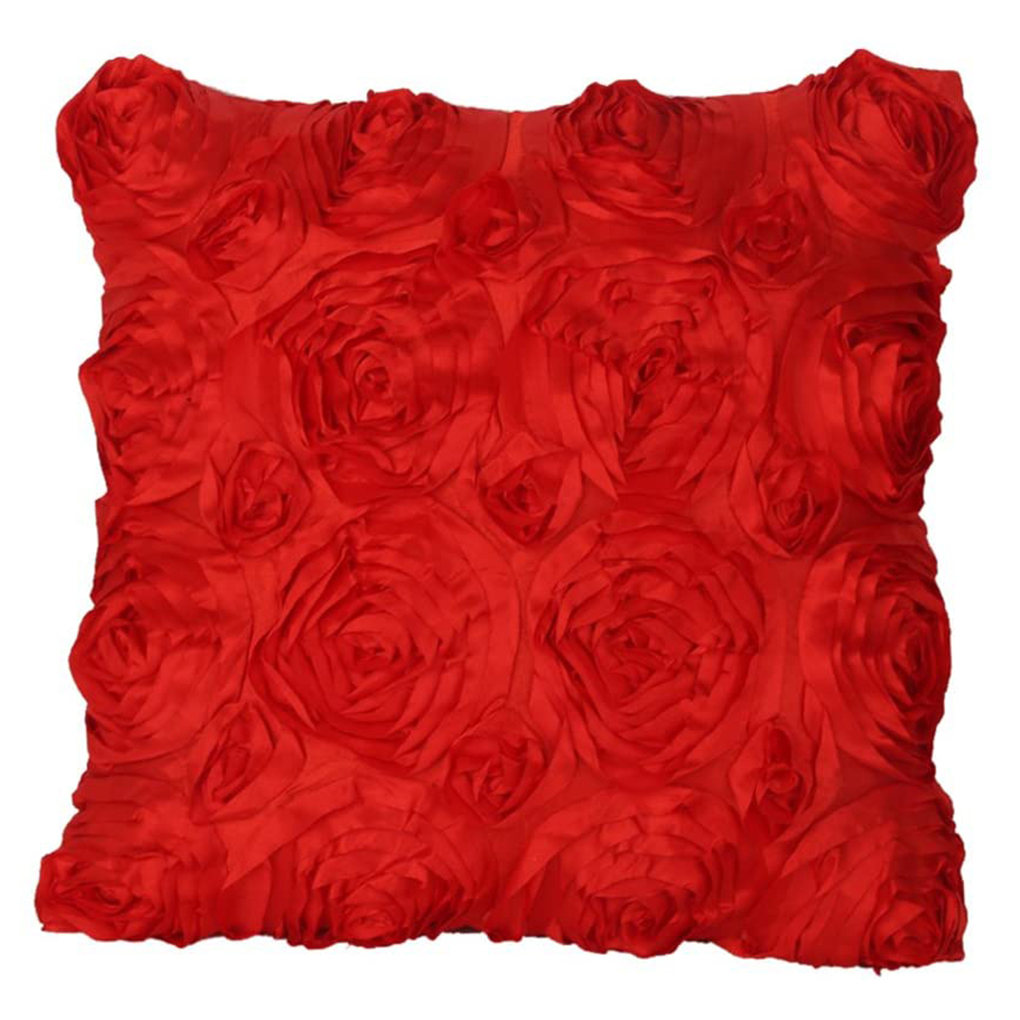 Satin Flower Pillow Case Sofa Chair Throw Pillow Cover Home Decorative Cushion - Picture 11 of 11