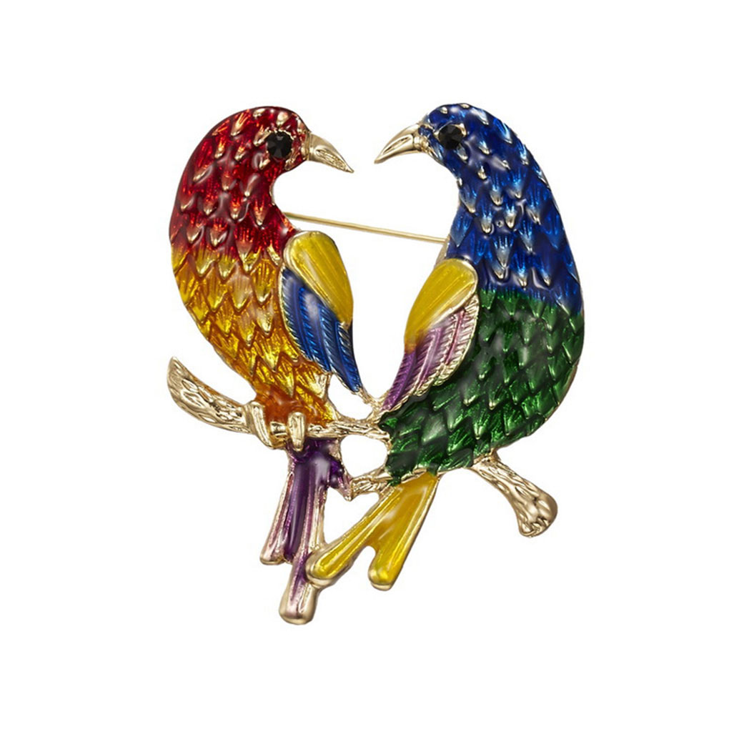 Colorful Bird Shaped Brooch Rhinestone Shining Chest Badge Pin Shirt Clothes - Picture 12 of 13