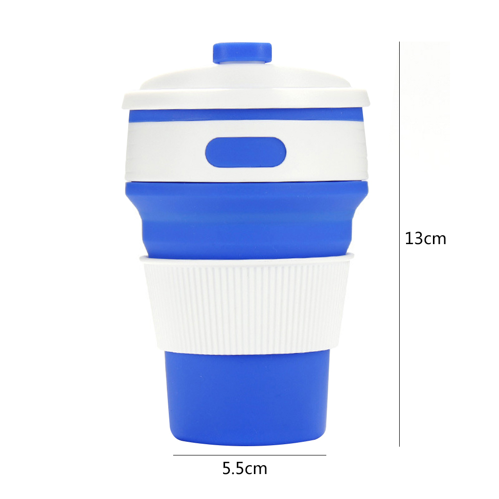 350ml Collapsible Silicone Travel Coffee Tea Mug Outdoor Camping Folding Cup - Bild 10 von 16