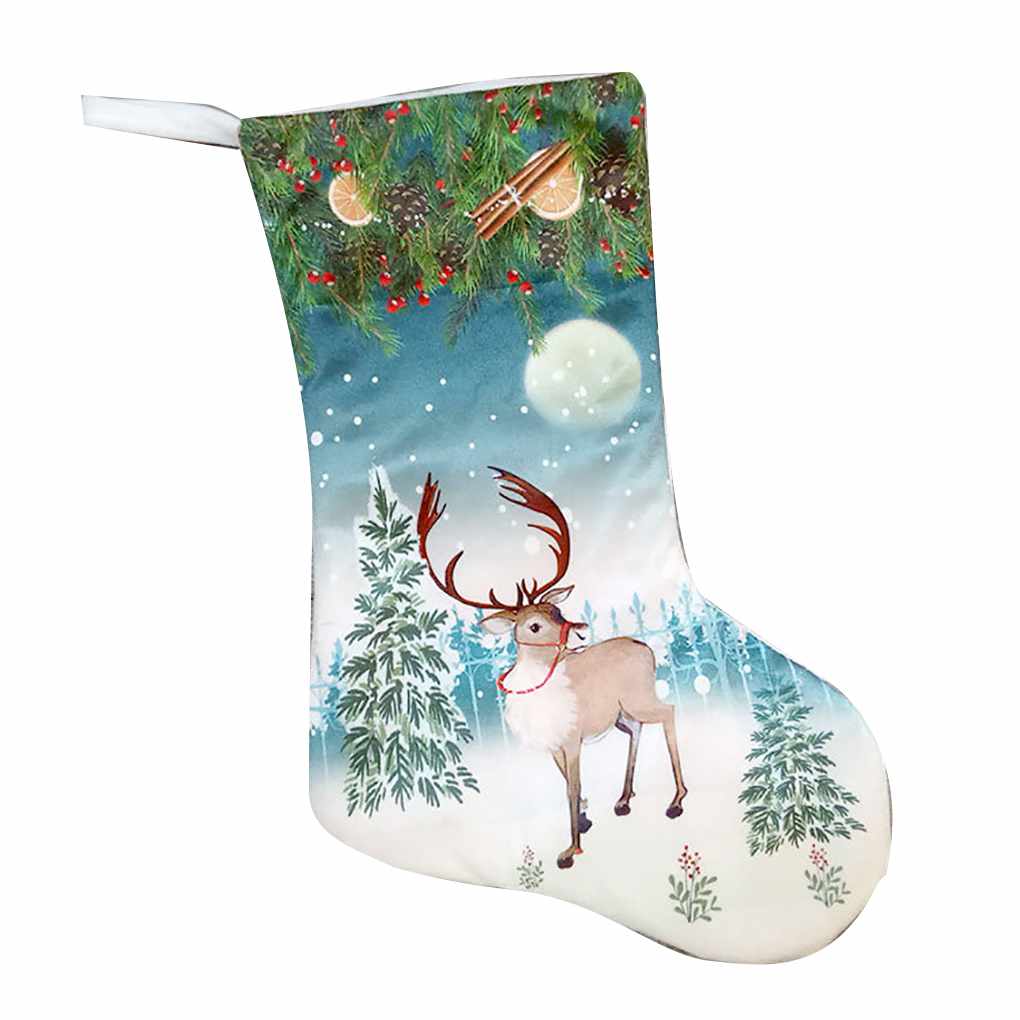 Christmas Stocking Sock Candy Gift Bag Happy New Year Xmas Tree Hanging Ornament - Picture 12 of 12