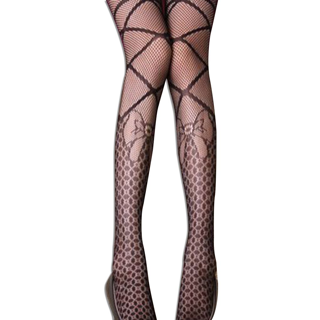 1/2/3 Womens Mesh Flower Pattern Stockings Lace Hollow Pantyhose Tights - Picture 30 of 37