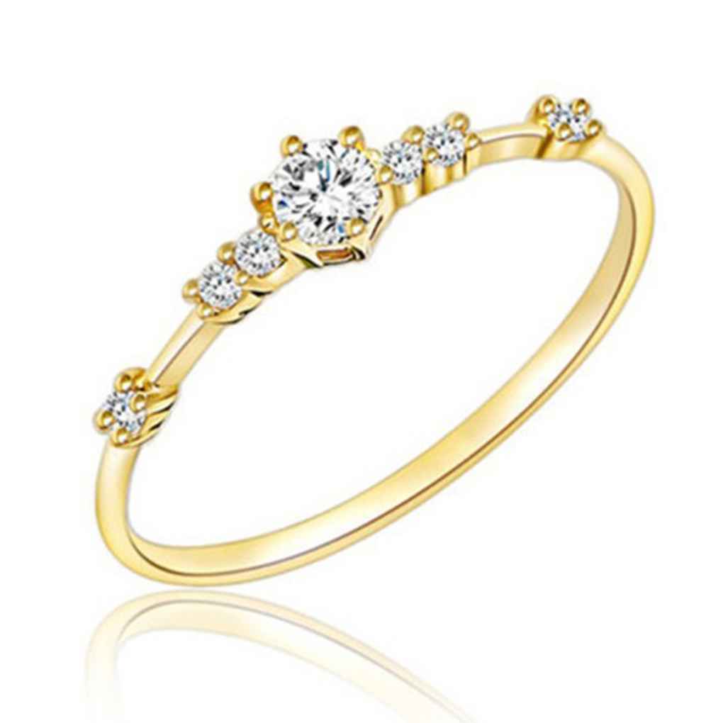 Vintage Crystal Engagement Wedding Ring Ladies Jewelry Size 5/11
