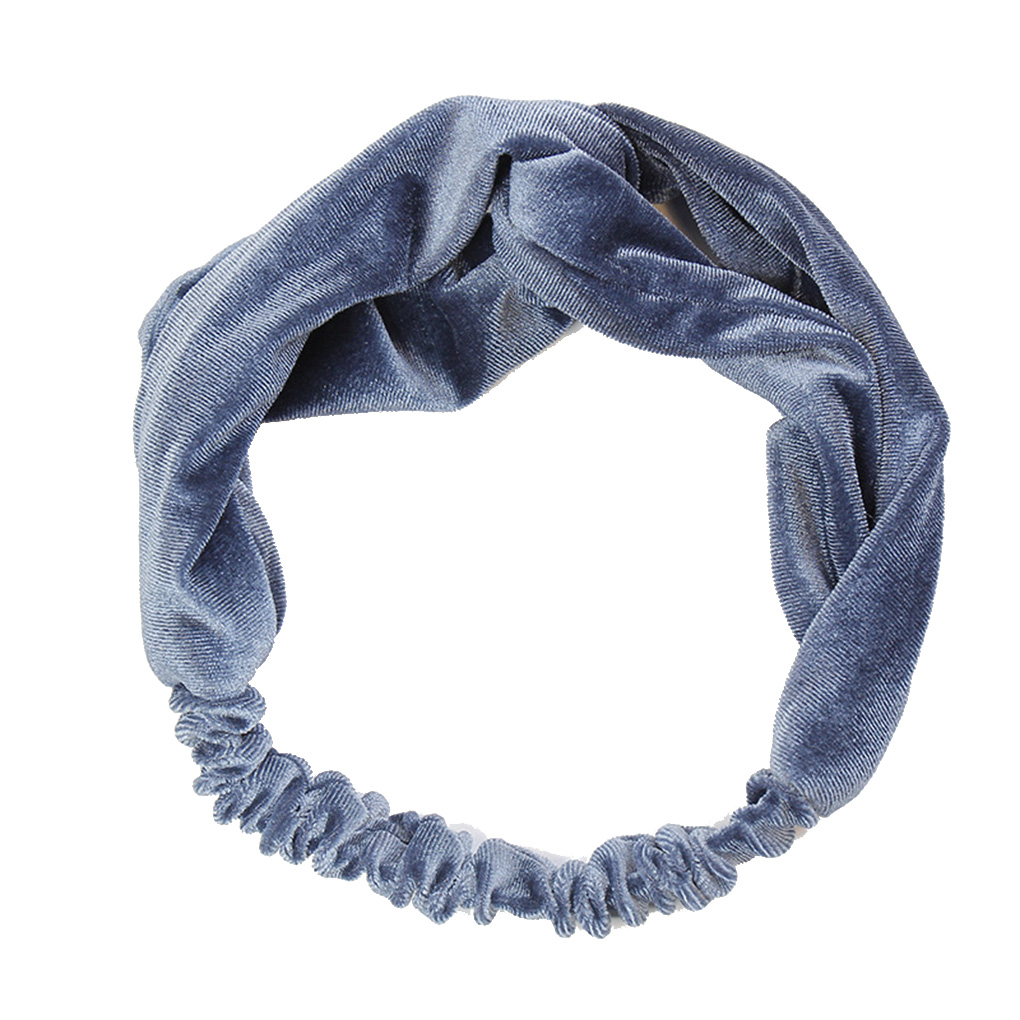 1/2/3 Women Velvet Elastic Twisted Headband Girl Solid Knotted Headwrap Makeup - Picture 8 of 8