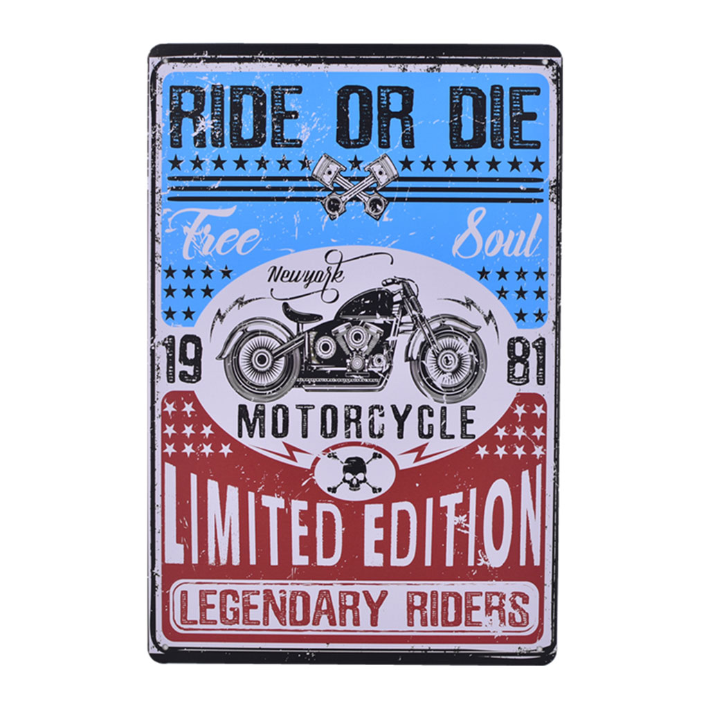 Vintage Retro Iron Wall Decors Car Motorcycle Poster Sign Plaque Home Livingroom - Picture 20 of 23