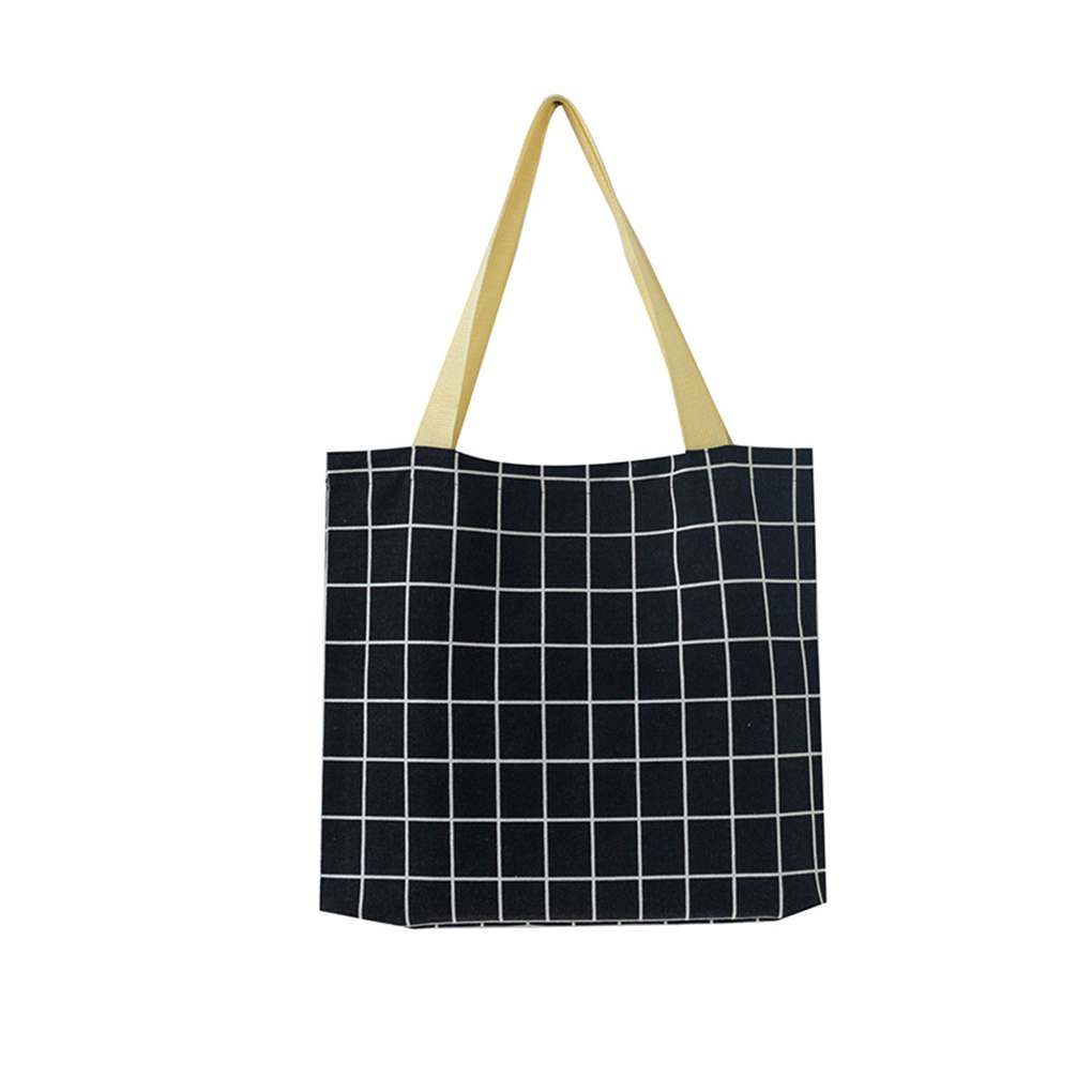 Women Plaid Stripe Flower Print Shoulder Bags Printing Casual Shopping Tote - Picture 9 of 14