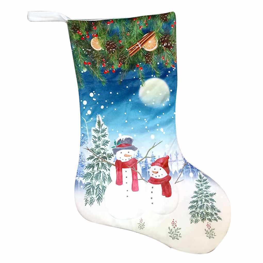 Christmas Stocking Sock Candy Gift Bag Happy New Year Xmas Tree Hanging Ornament - Picture 11 of 12