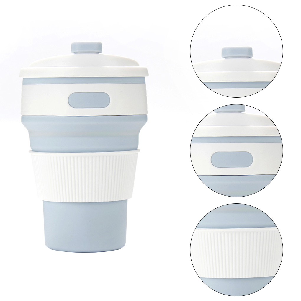 350ml Collapsible Silicone Travel Coffee Tea Mug Outdoor Camping Folding Cup - Bild 3 von 16