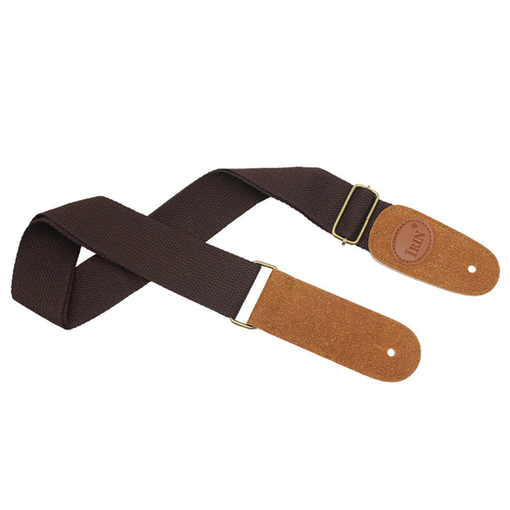 Adjustable Cotton Leather Ends Strap Belt for Acoustic Electric Folk Bass Guitar - Picture 9 of 10