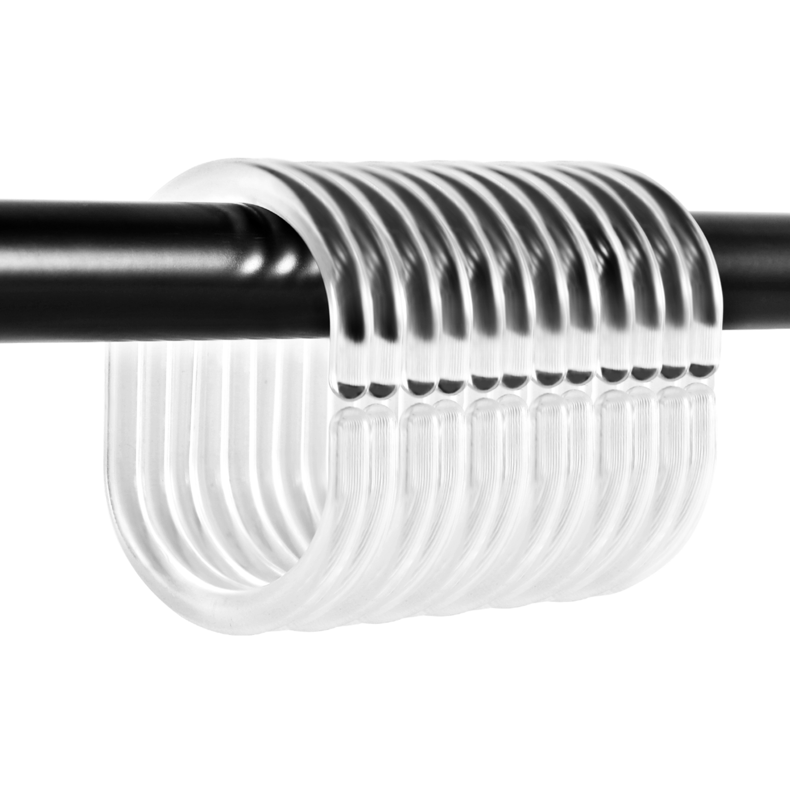Set di 24 anelli per tenda doccia in plastica da 4,6*3,5 cm, ganci a C per tenda doccia, anelli per tende doccia per bagno, camera da letto | Leroy Merlin