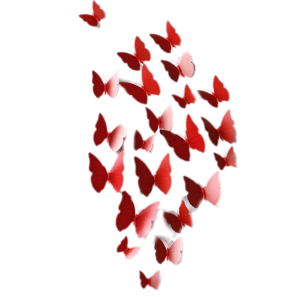1/2/3 12pcs 3D Lifelike Butterfly Wall Stickers Wedding Decoration - Picture 19 of 19