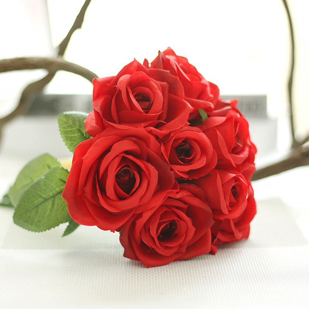 Artificial Roses Silk Flower Bridal Bouquet Wedding Party Home Decor