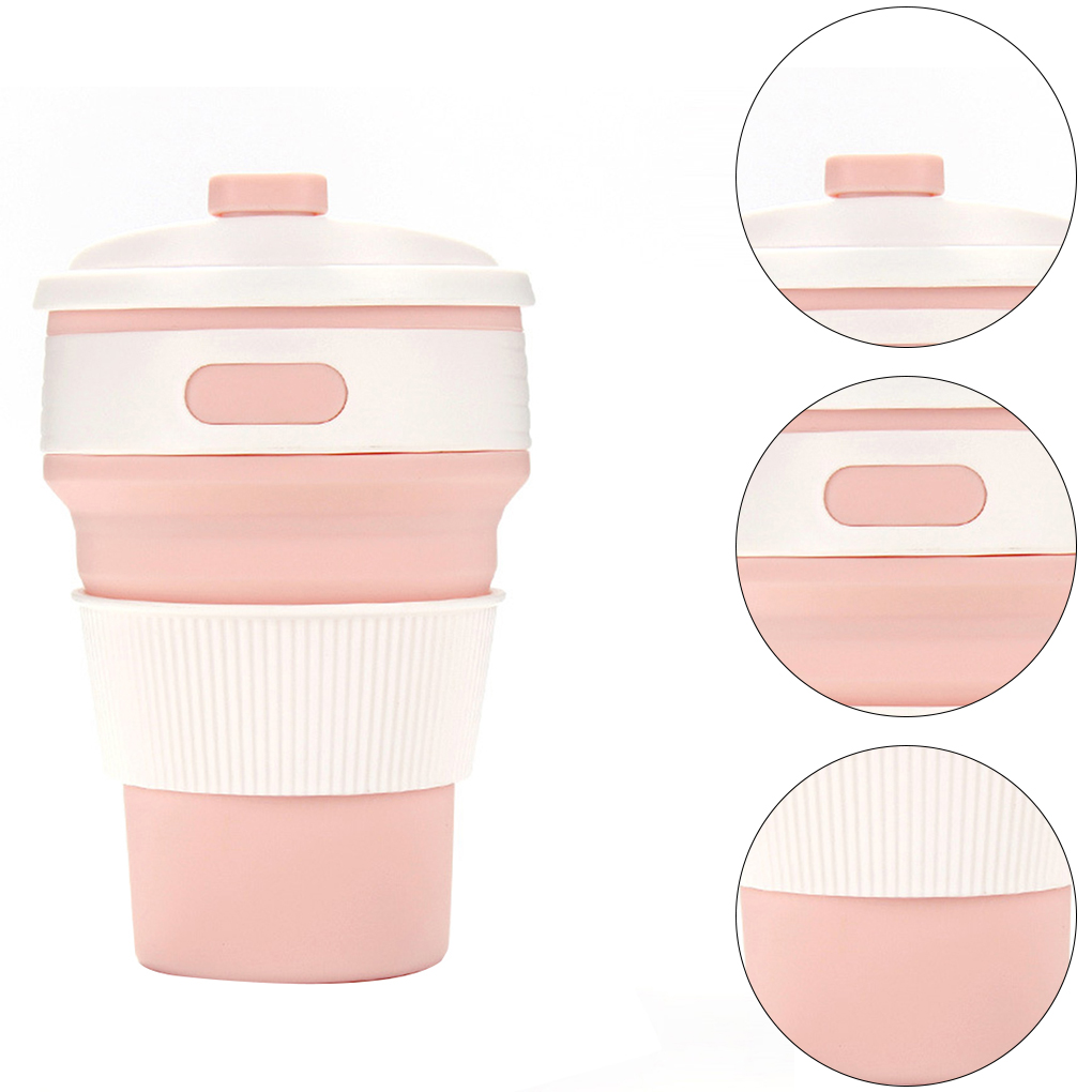 350ml Collapsible Silicone Travel Coffee Tea Mug Outdoor Camping Folding Cup - Bild 11 von 16