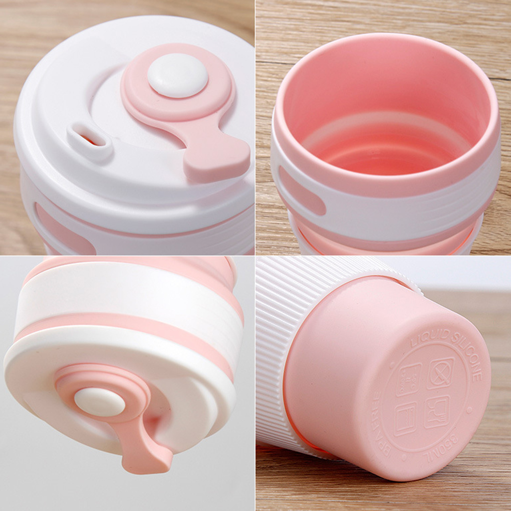 350ml Collapsible Silicone Travel Coffee Tea Mug Outdoor Camping Folding Cup - Bild 5 von 16