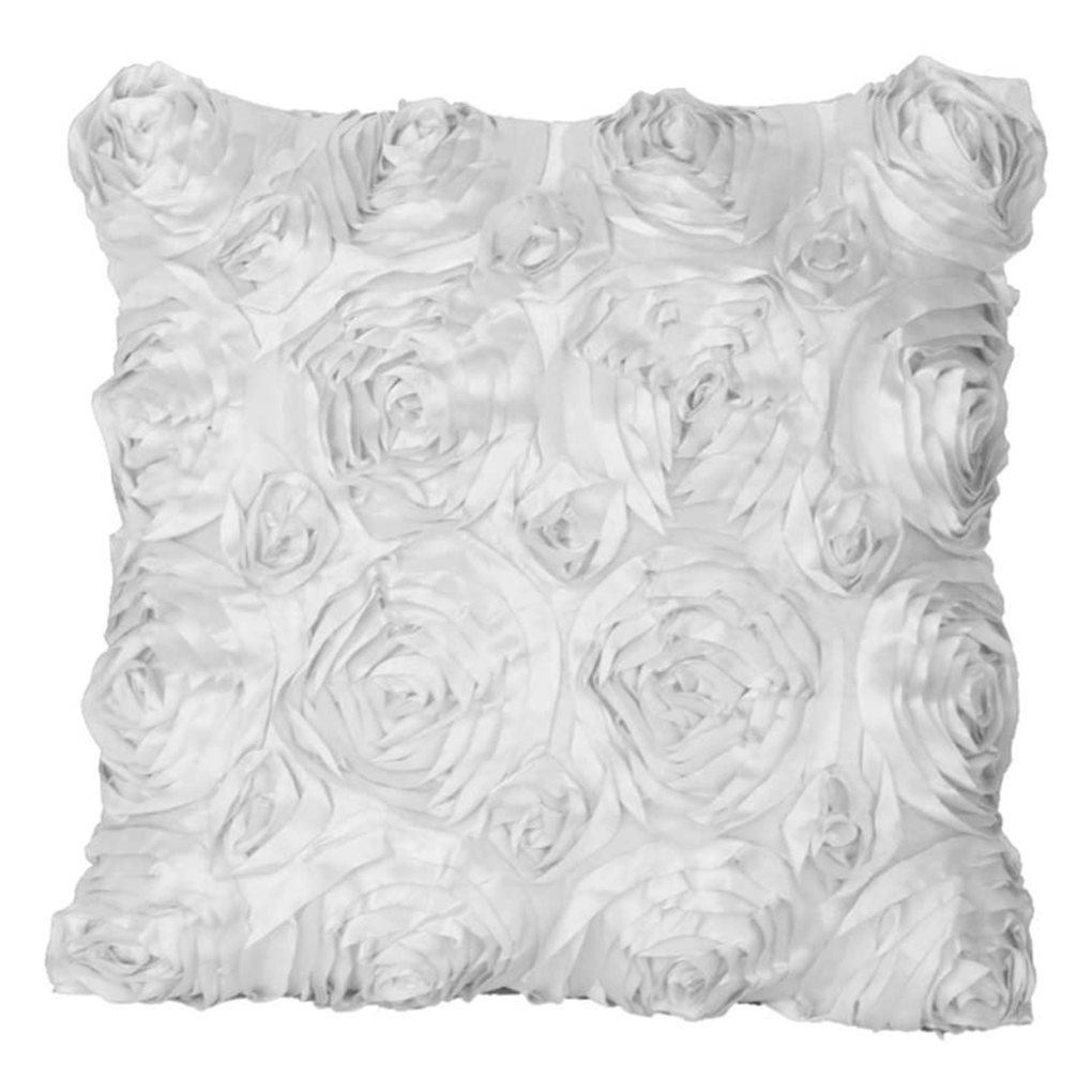 Satin Flower Pillow Case Sofa Chair Throw Pillow Cover Home Decorative Cushion - Picture 9 of 11
