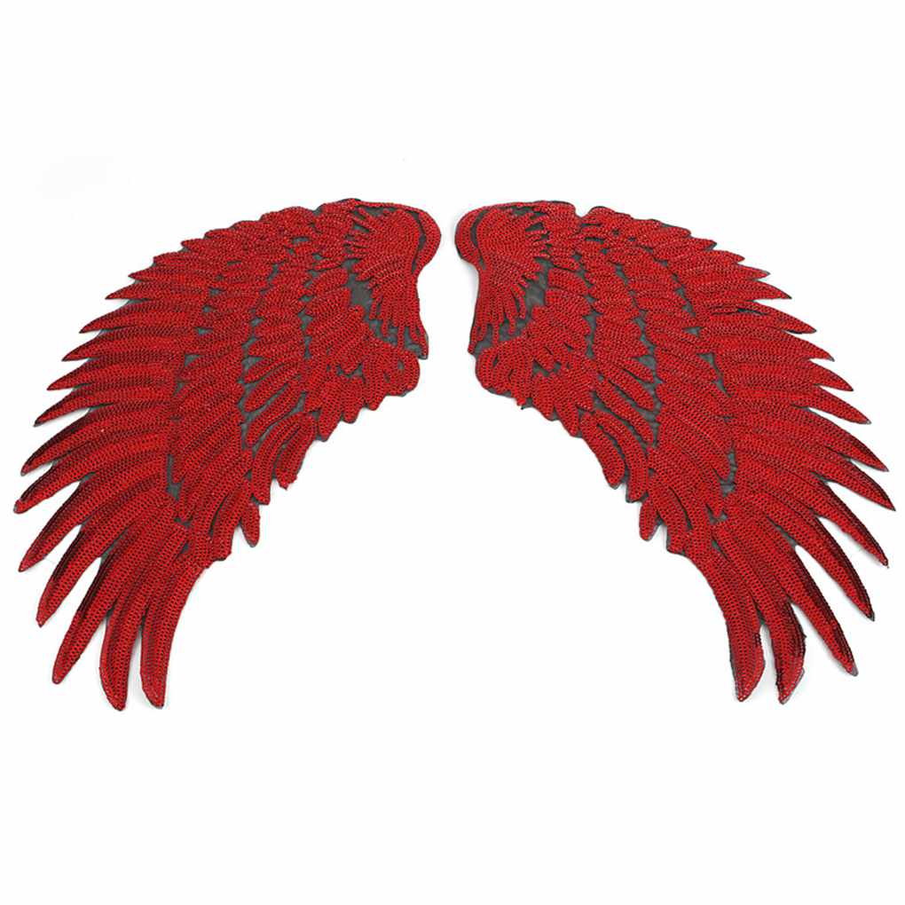 1 pair Clothes Wing Sequins Motif Applique Embroidered Iron On Patch Sticker - Picture 18 of 18