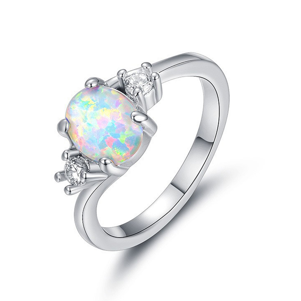 Female Silver Ring Decoration Rhinestone Rings Jewellery Wedding Engagement