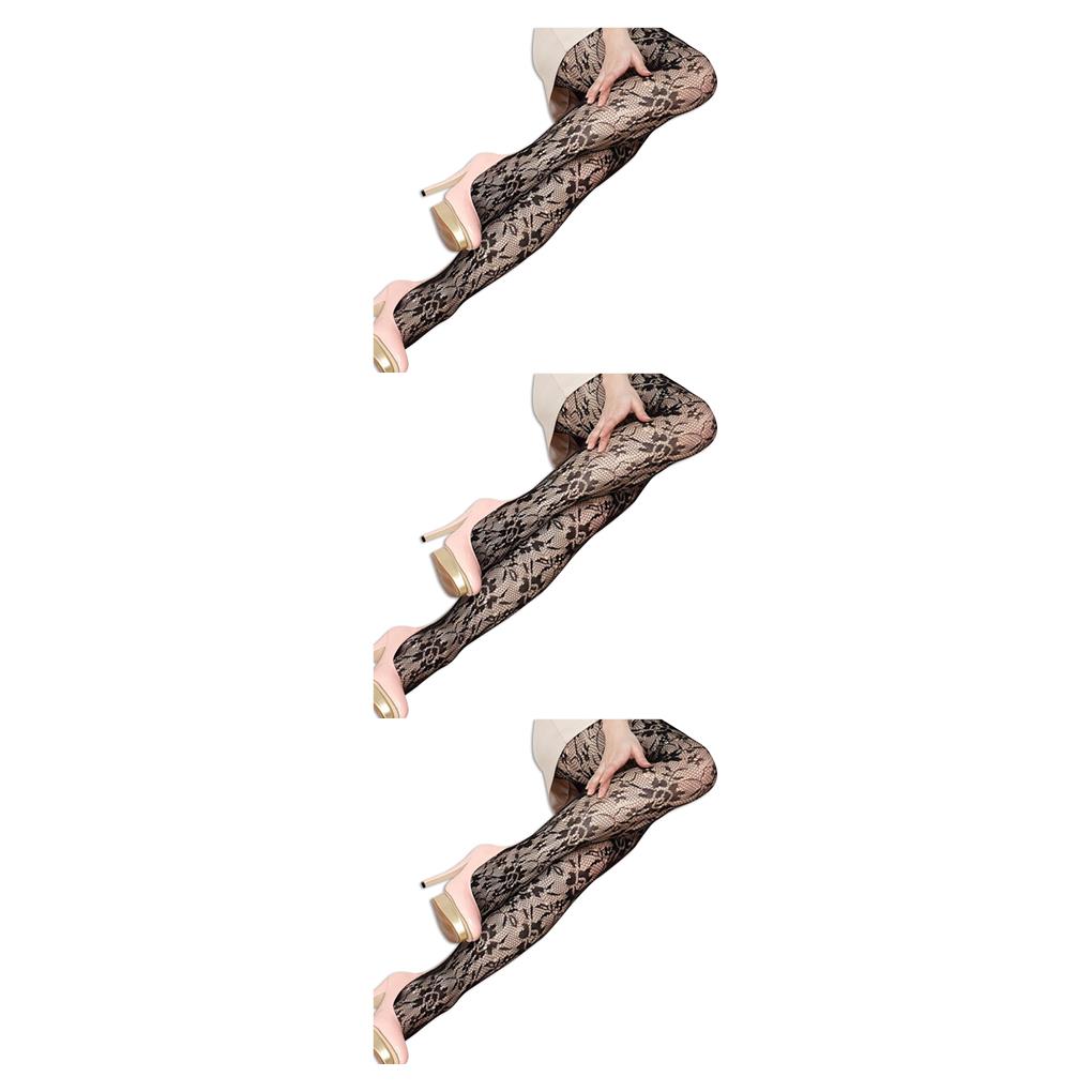 1/2/3 Womens Mesh Flower Pattern Stockings Lace Hollow Pantyhose Tights - Picture 9 of 37