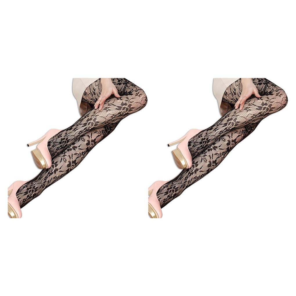 1/2/3 Womens Mesh Flower Pattern Stockings Lace Hollow Pantyhose Tights - Picture 8 of 37