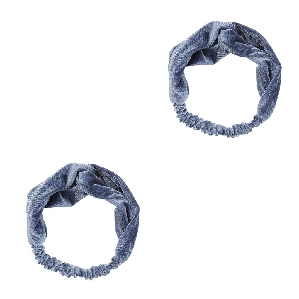 1/2/3 Women Velvet Elastic Twisted Headband Girl Solid Knotted Headwrap Makeup - Picture 6 of 8