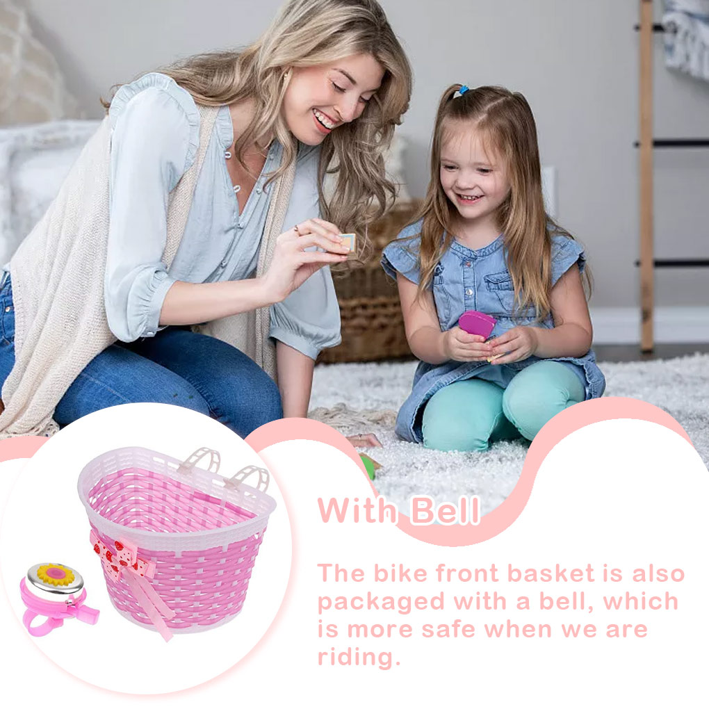 Description Picture 4 of itemPlastic Children Bicycles Basket Detachable Colorful Lovely Replacement Outdoor Cycle Holder Accessories with Bell