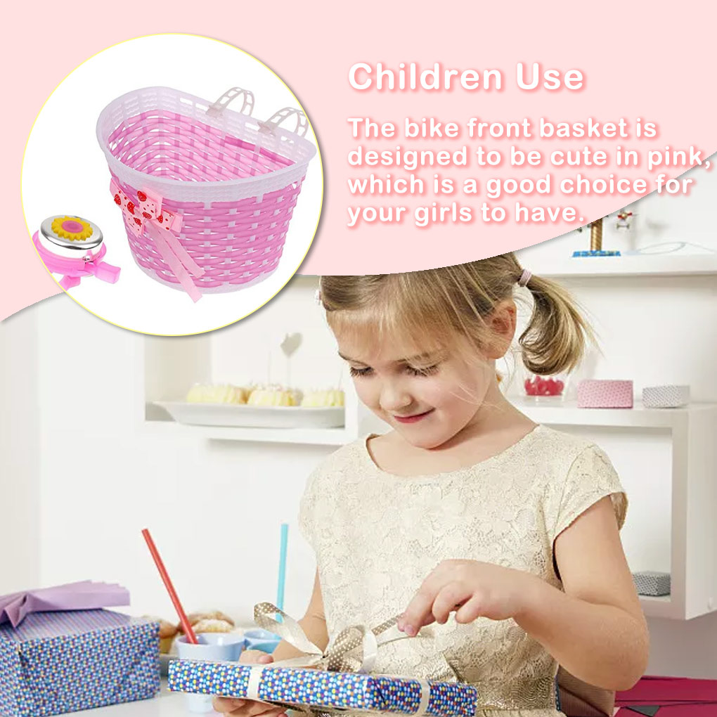 Description Picture 3 of itemPlastic Children Bicycles Basket Detachable Colorful Lovely Replacement Outdoor Cycle Holder Accessories with Bell