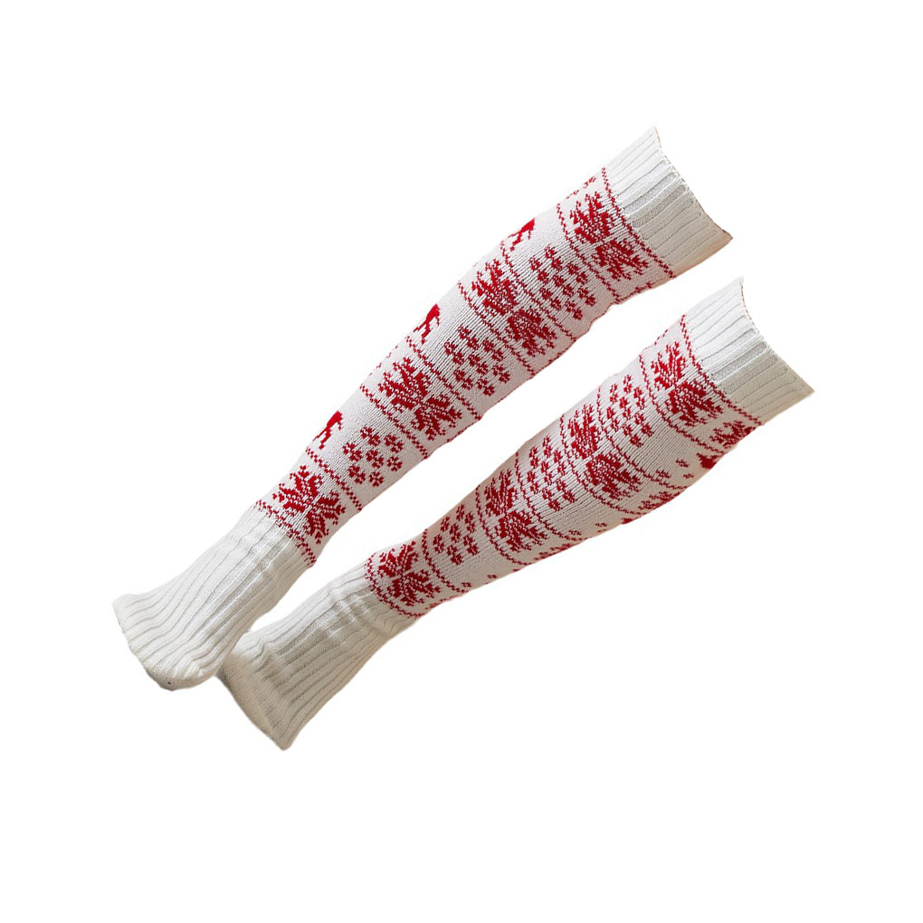 1/2/3 1 Pair Woman Over the Knee Stockings Snowflake Autumn Winter Warm Tight - Picture 15 of 16