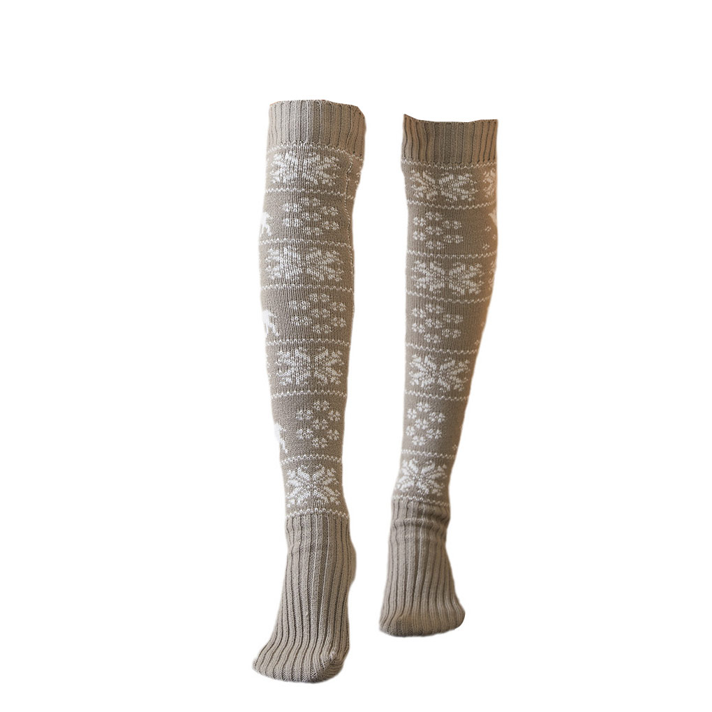 1/2/3 1 Pair Woman Over the Knee Stockings Snowflake Autumn Winter Warm Tight - Picture 16 of 16