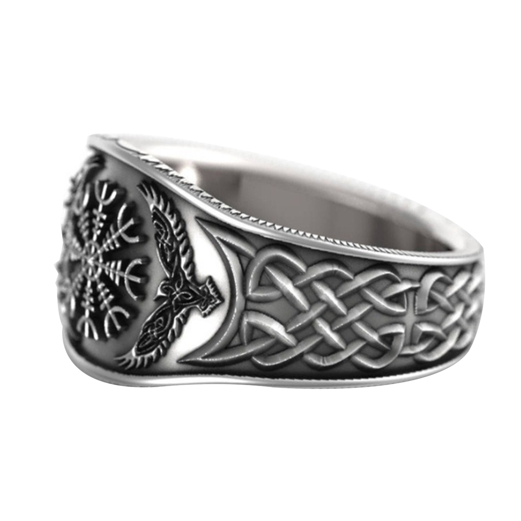 Bague Graffiti Pour Viking Celtic Finger Rings Robuste Petit Bijoux Hommes - Imagen 14 de 15