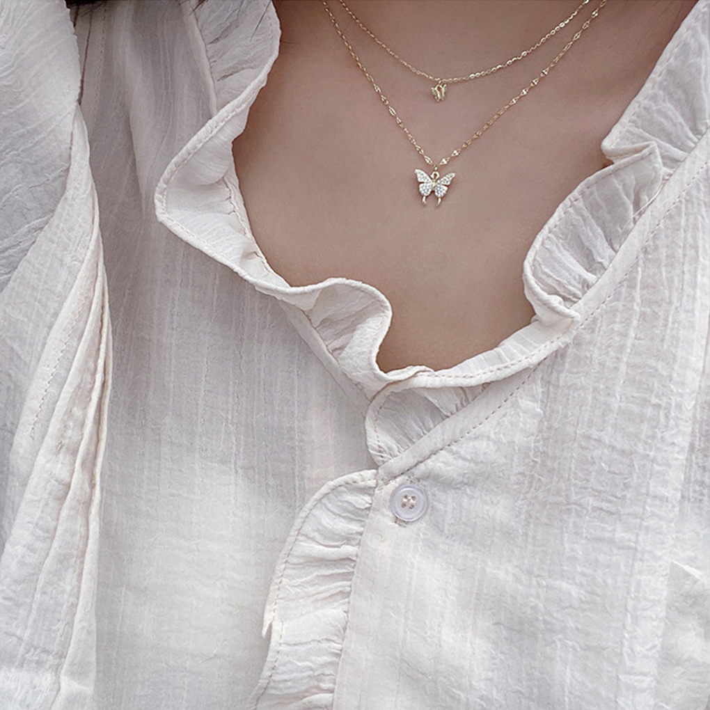 Simple silver deals layered necklace