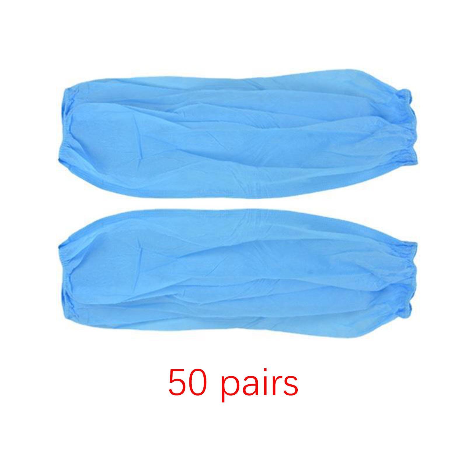 50 Pairs Disposable Oversleeves Arms Sleeves Non Woven Fabric Elastic Straps - Picture 6 of 12