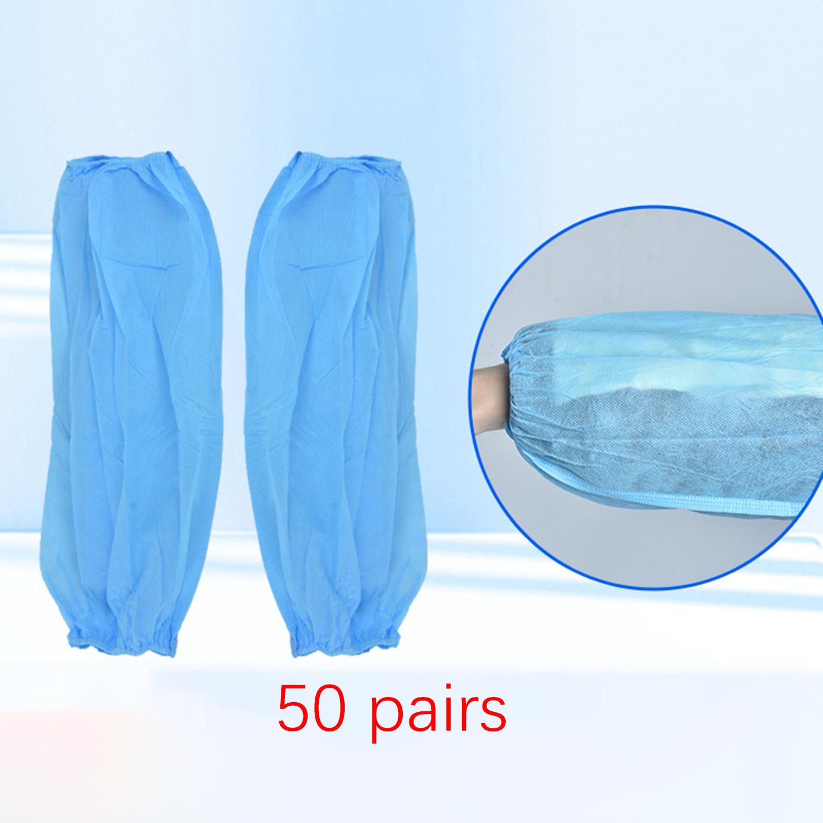 50 Pairs Disposable Oversleeves Arms Sleeves Non Woven Fabric Elastic Straps - Picture 9 of 12