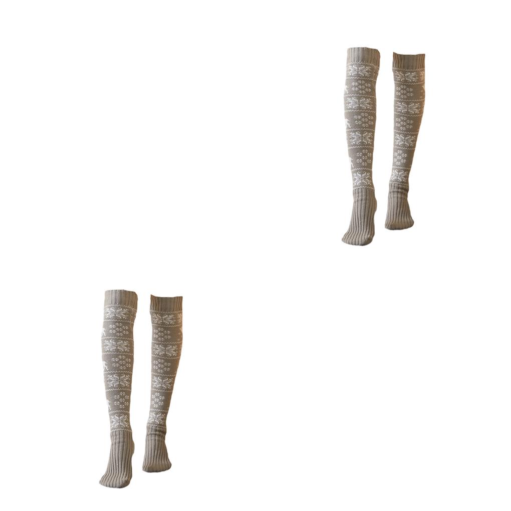 1/2/3 1 Pair Woman Over the Knee Stockings Snowflake Autumn Winter Warm Tight - Picture 13 of 16