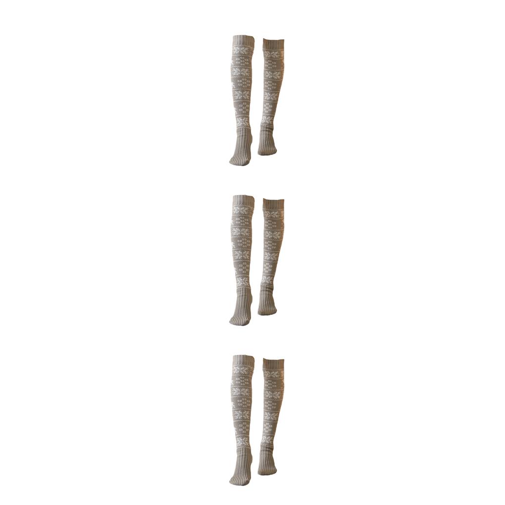 1/2/3 1 Pair Woman Over the Knee Stockings Snowflake Autumn Winter Warm Tight - Picture 14 of 16