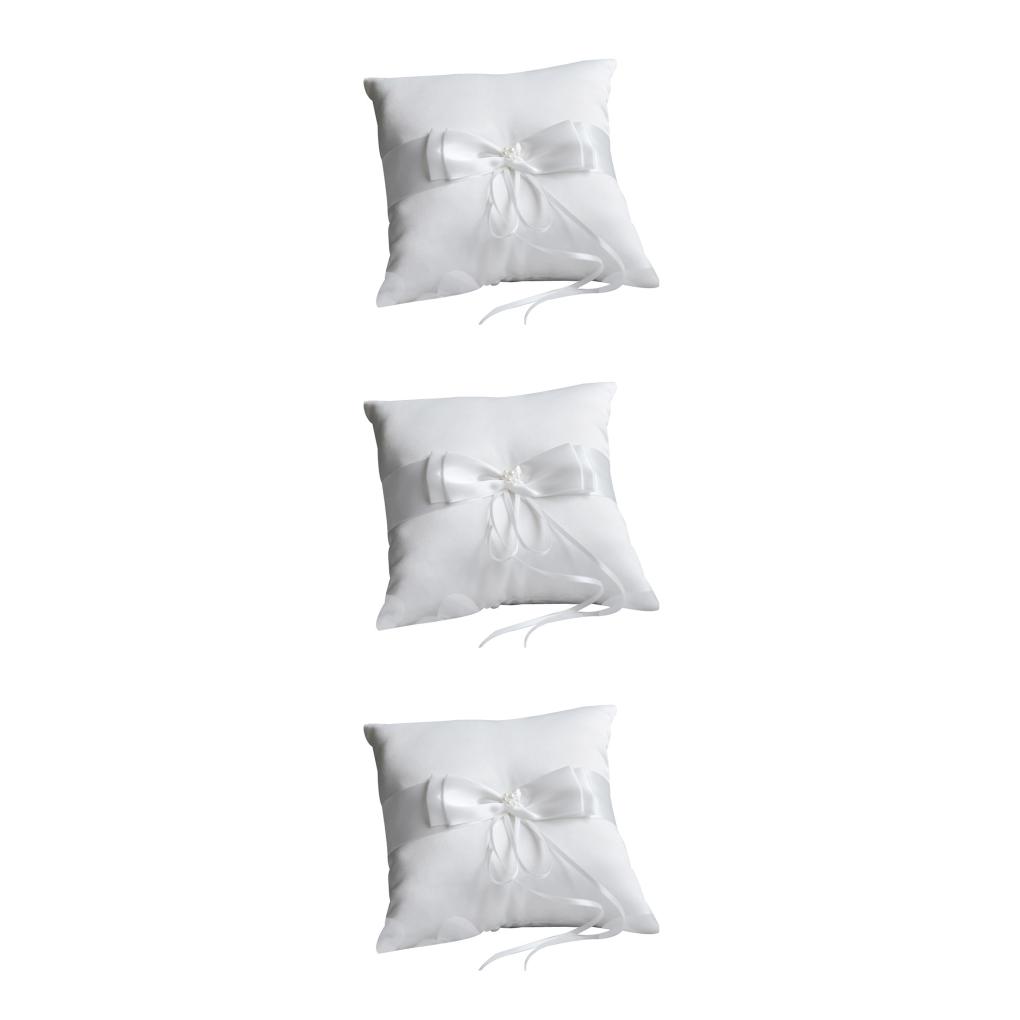 1/2/3 Ring Pillow Pearls Cushion Bearer White Rings Holder Proposal - Picture 11 of 16