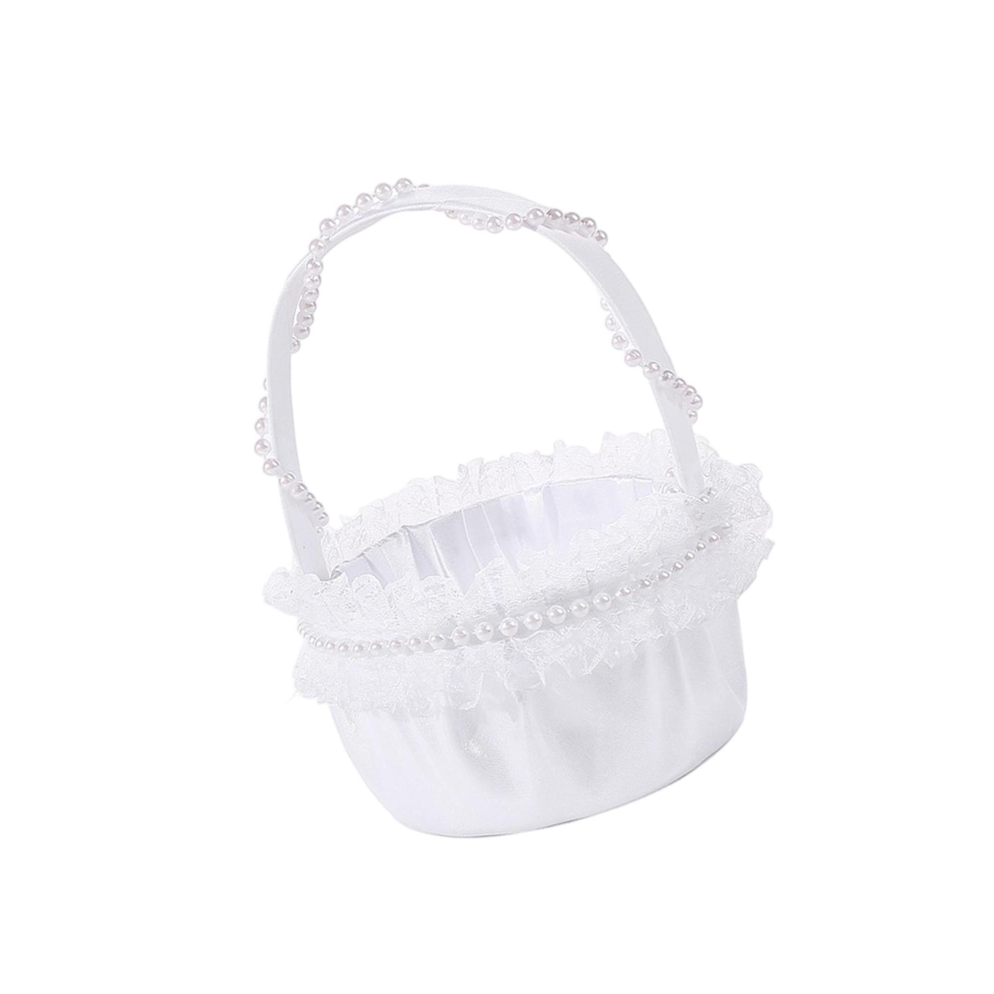 1/2/3 Elegant Satin Wedding Ceremony Flower Girl Basket Beautiful for Ivory - Picture 19 of 22
