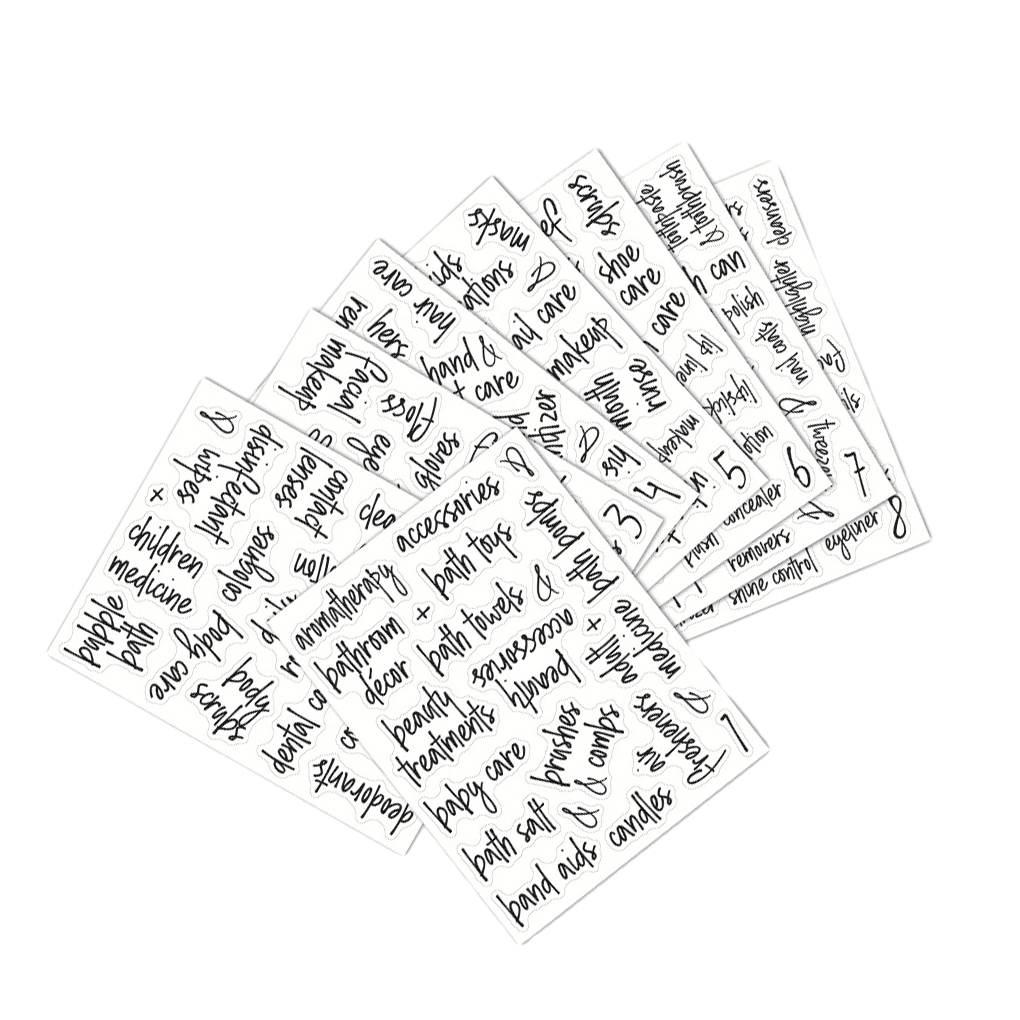 1/2/3 9x Elegant And Easy-to- Bathroom Label For Container Transparent Is - Zdjęcie 8 z 8