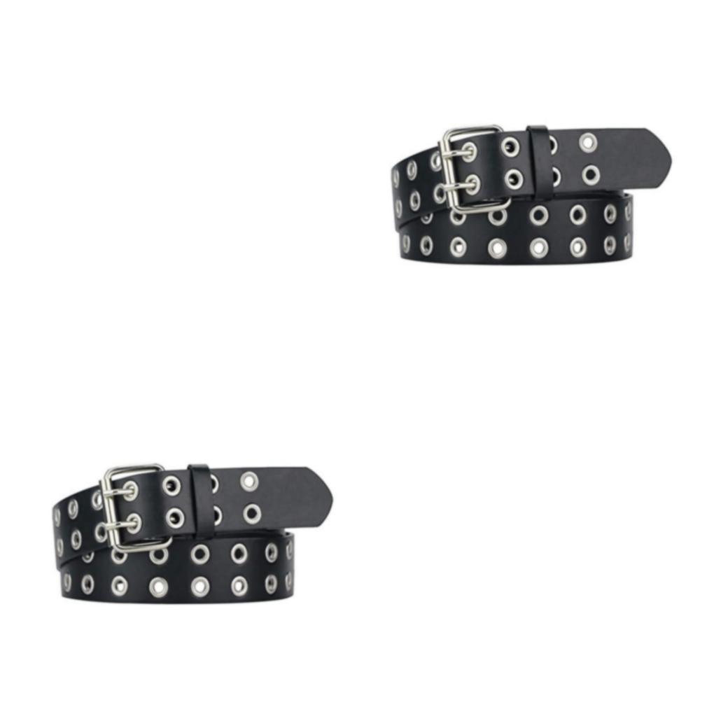 1/2/3 Punk Double Buckle Belt Exquisite Craft And Soft Texture Classic Style - Picture 13 of 42