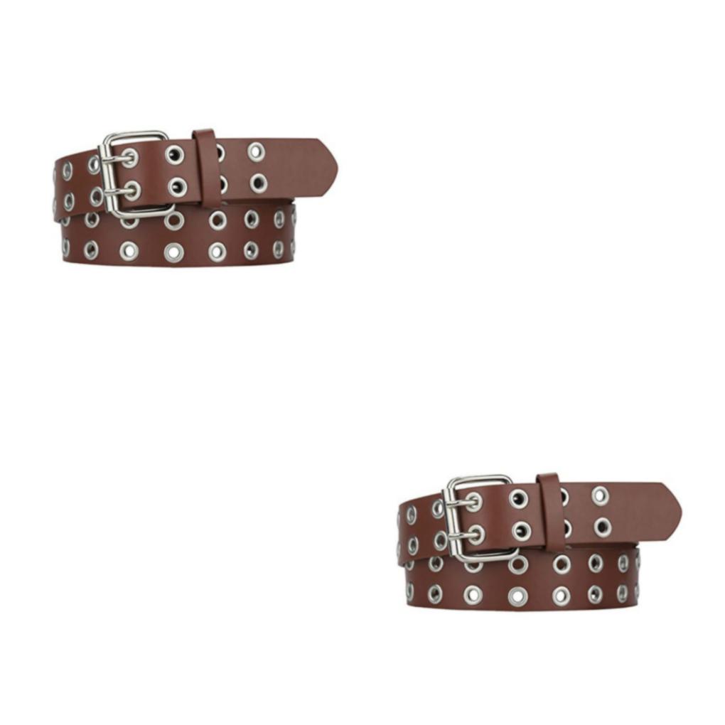 1/2/3 Punk Double Buckle Belt Exquisite Craft And Soft Texture Classic Style - Picture 29 of 42