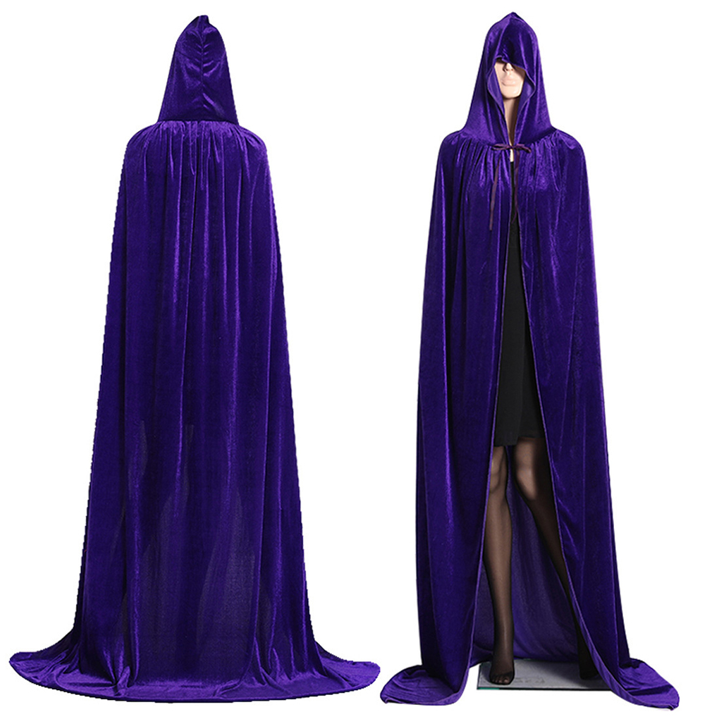 Unique Style Black Red Velvet Cape For Spooky Halloween Look Long And Spacious - Picture 9 of 12