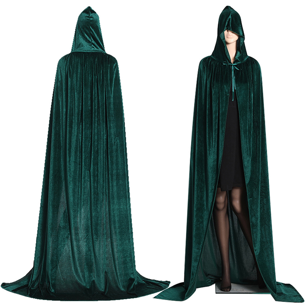 Unique Style Black Red Velvet Cape For Spooky Halloween Look Long And Spacious - Picture 8 of 12