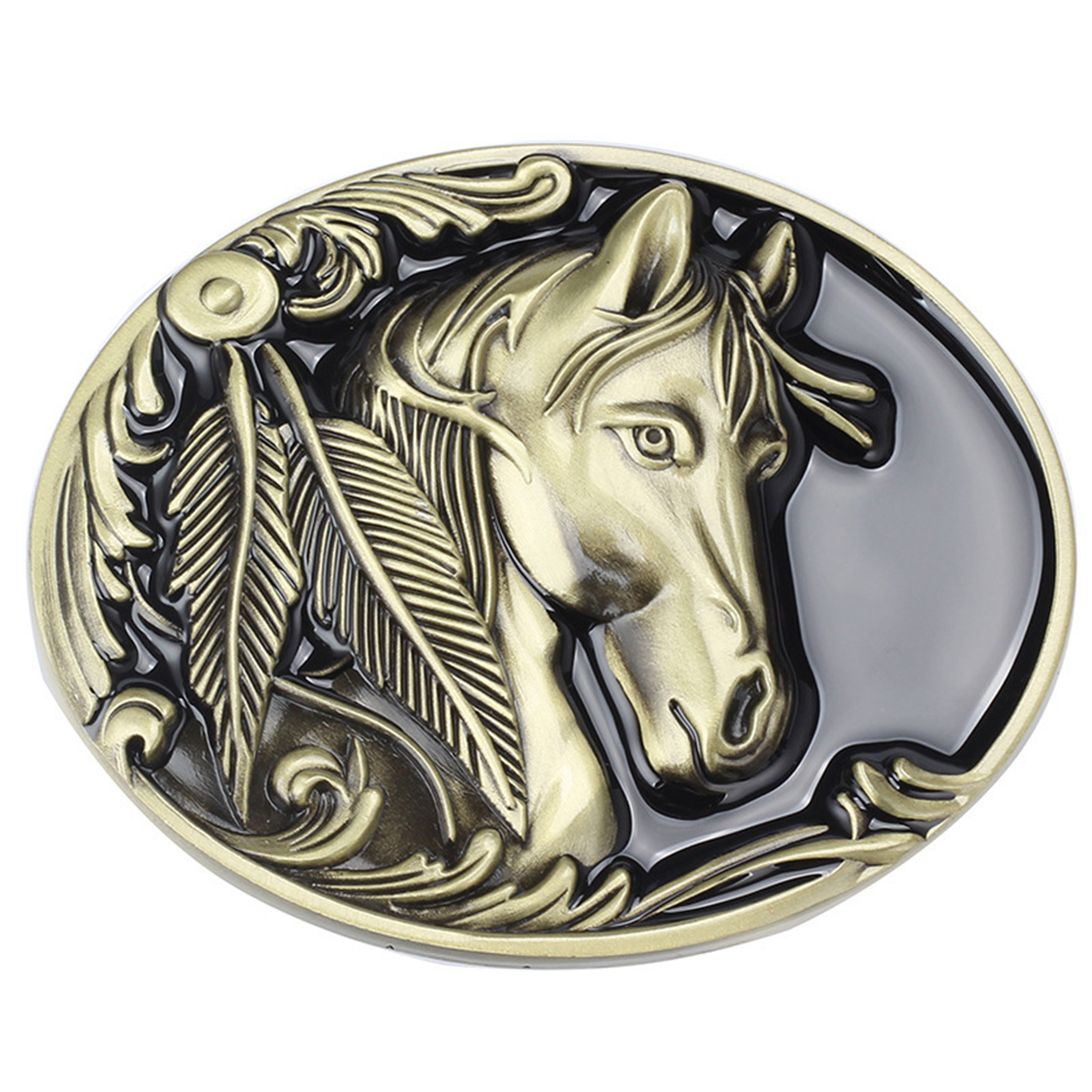 Universal Fit Retro Alloy Western Horse Head Belt Buckle Any Belt Size - Picture 12 of 12