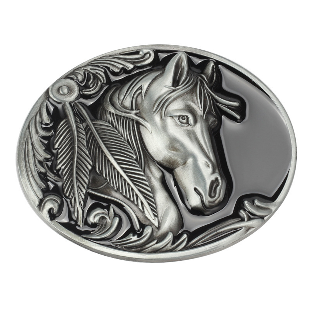 Universal Fit Retro Alloy Western Horse Head Belt Buckle Any Belt Size - Picture 11 of 12