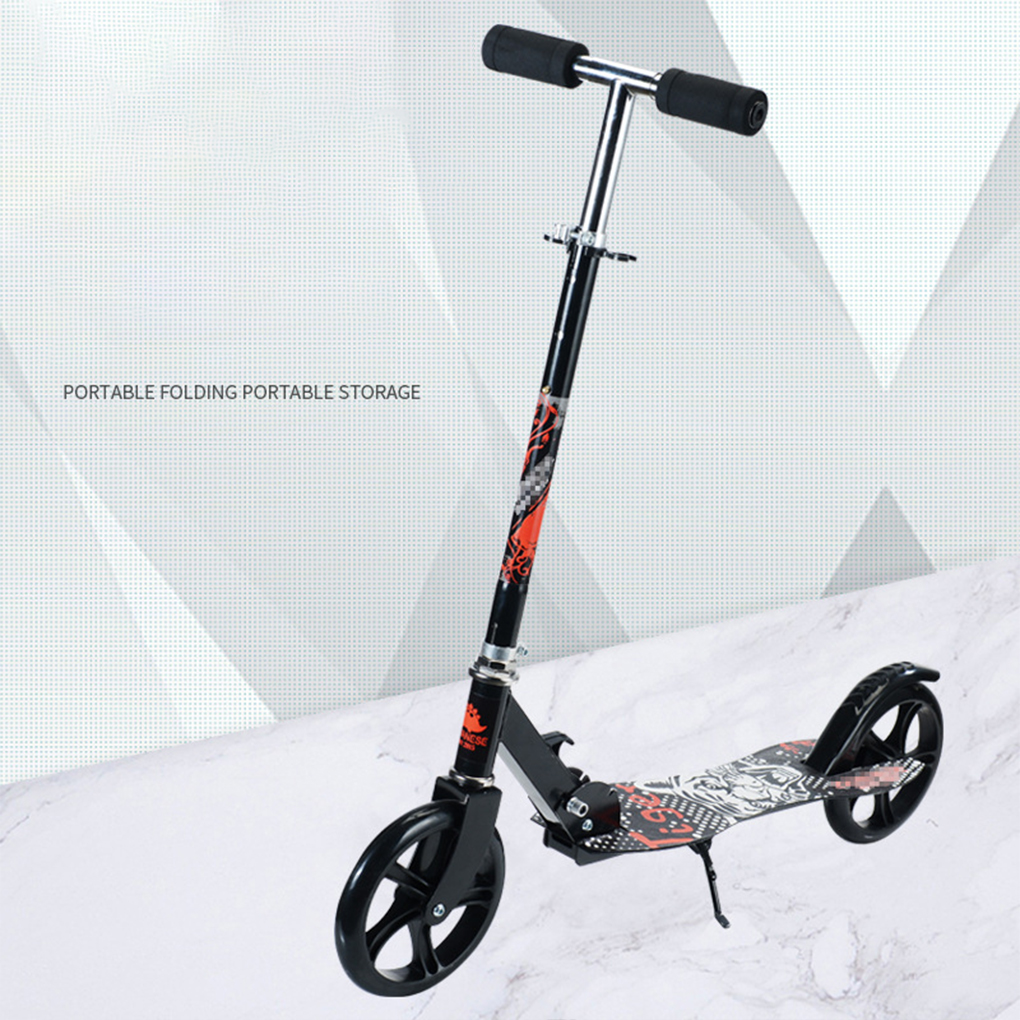 Kids Scooter Teens Foldable Kick Push Scooter Adjustable Height Safe Big Wheels - Picture 12 of 13