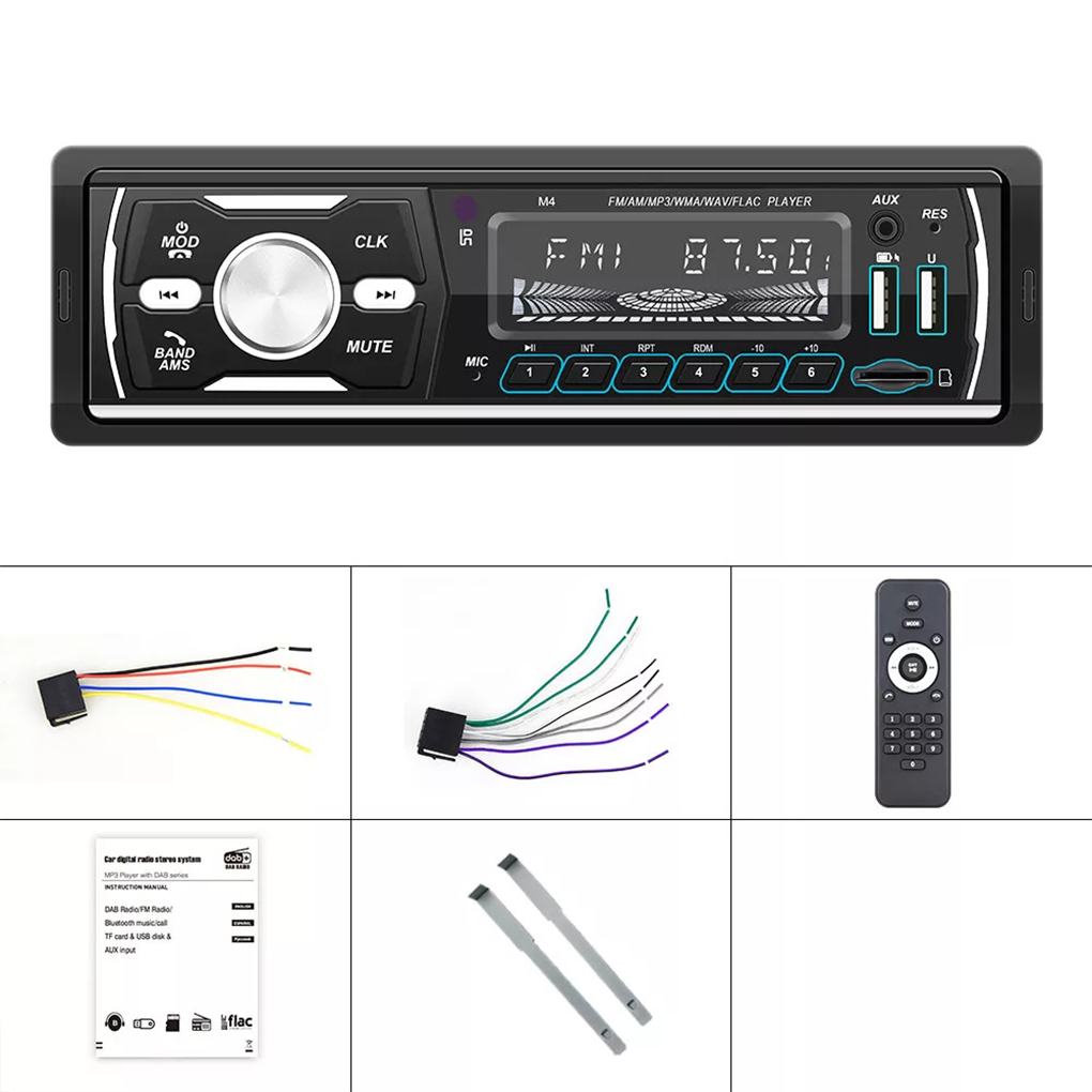 Car Radio Stereo DAB+ Player Bluetooth Hands Free AUX USB FM MP3 Single 1 DIN - Picture 21 of 21