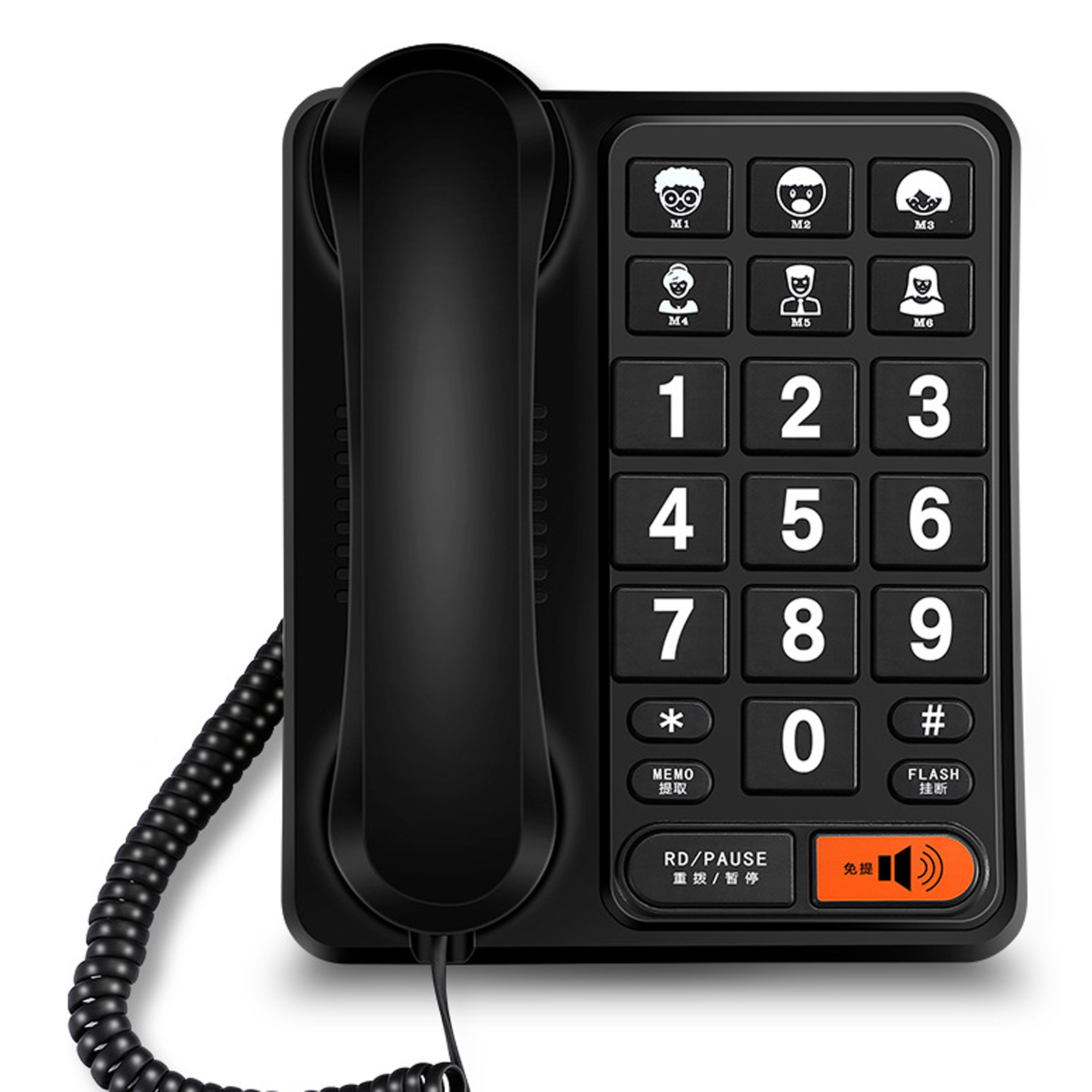 Easy-to Corded Telephone For Home And Office With Big Buttons Can Redial - Zdjęcie 13 z 13