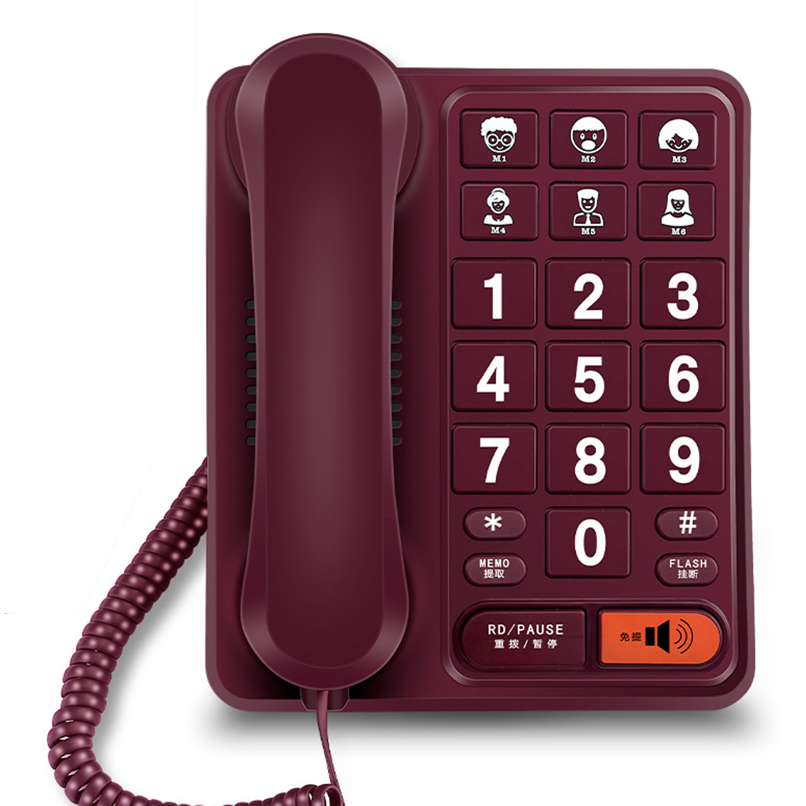 Easy-to Corded Telephone For Home And Office With Big Buttons Can Redial - Zdjęcie 12 z 13