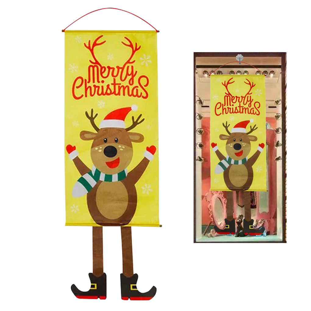 Christmas Window Sign Christmas Window Polyester Decorative for Shop Bar Hotel
