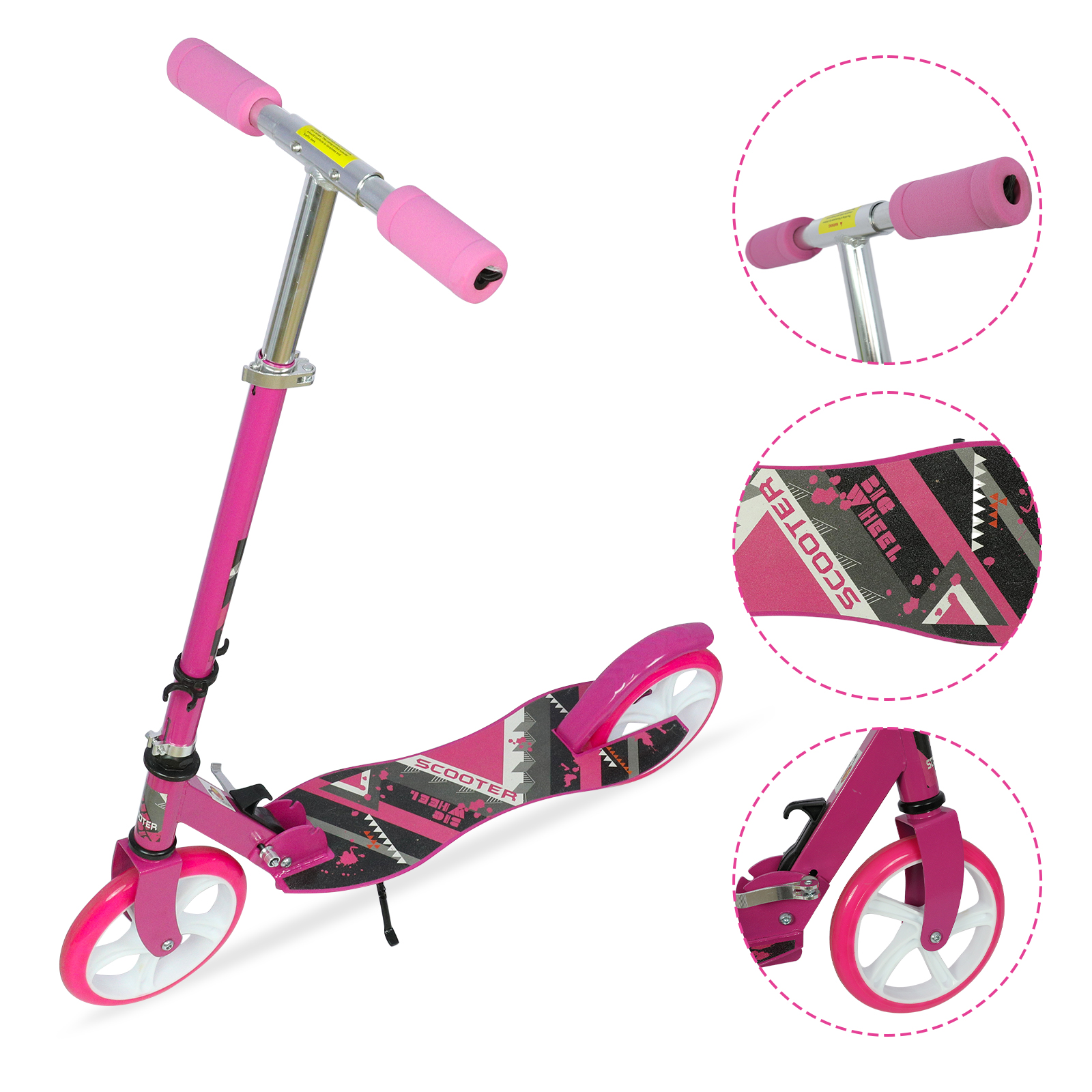 Kids Scooter Teens Foldable Kick Push Scooter Adjustable Height Safe Big Wheels - Picture 20 of 20