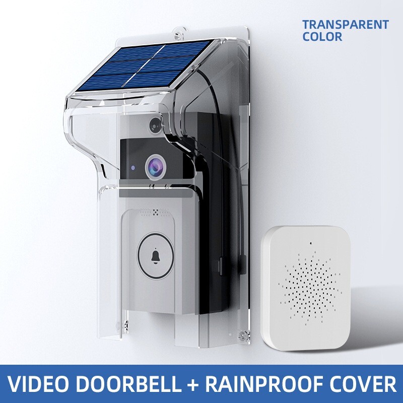 Wireless Visual Doorbell w/ Solar Rain Cover Intercom Security Camera Door Bell - Picture 21 of 21